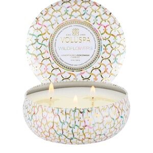 NEW 🔥Voluspa 🔥Wildflowers 3 Wick Candle Tin price firm!